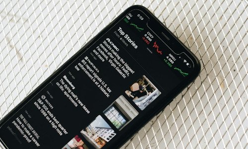 Phone screen showing Top Stories